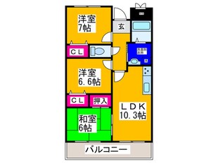 ウエストインヒルズの物件間取画像